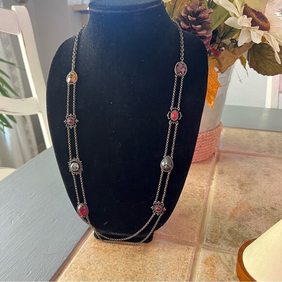 Antique Gold Tone Double Strand Necklace - Picture 2 of 13